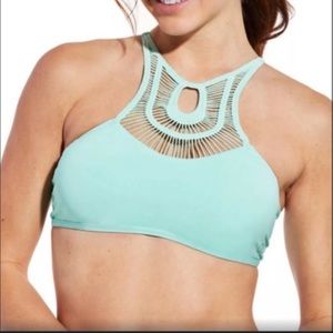 Calia by Carrie Underwood Aqua Crochet Bikini Top
